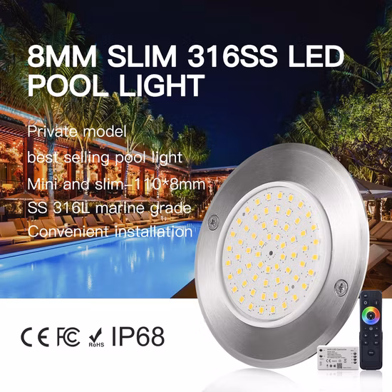 LED-Unterwasserbeleuchtung, 6 W Brunnen-Poollampe